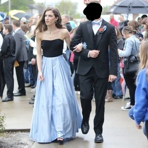 Strapless Colorblock Prom dress